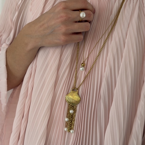 Marbella Fringe Necklace Gold