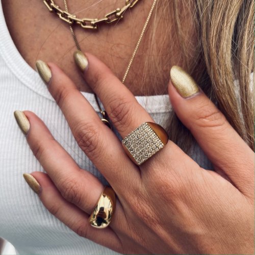 Linn Ring Crystal Champagne/Gold