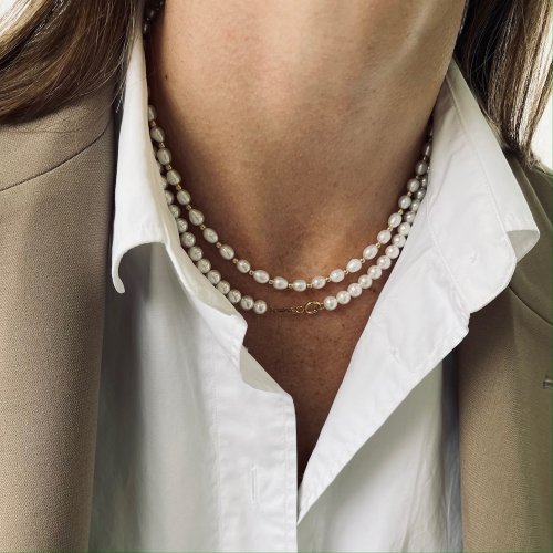 Pearl Collier Necklace Gold