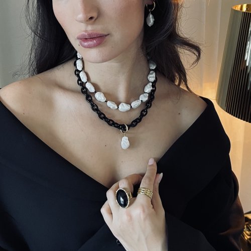 Soho Chain Necklace Black