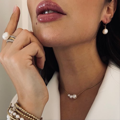 Shellpearl Hook Earring 10mm Gold