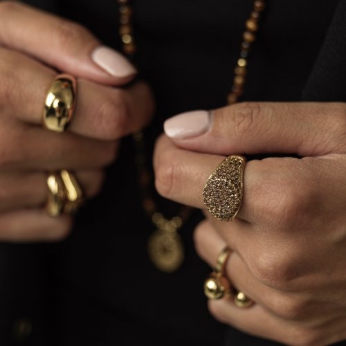 Linn Round Ring Brown/Gold
