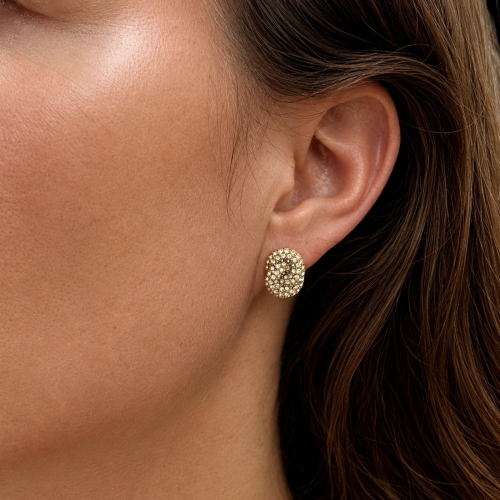 Knot Crystal Earring Gold