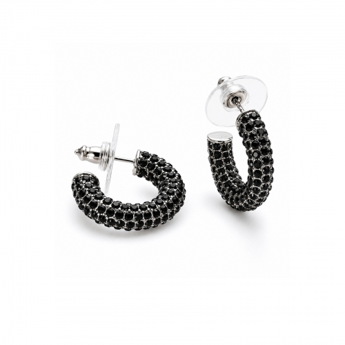 Lola Crystal Hoop Black/Silver
