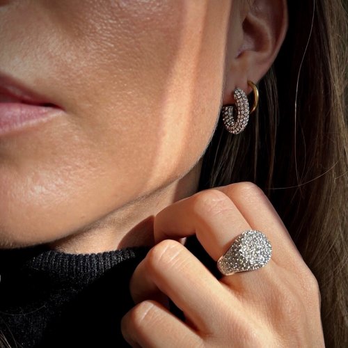 Lola Crystal Hoop Steel