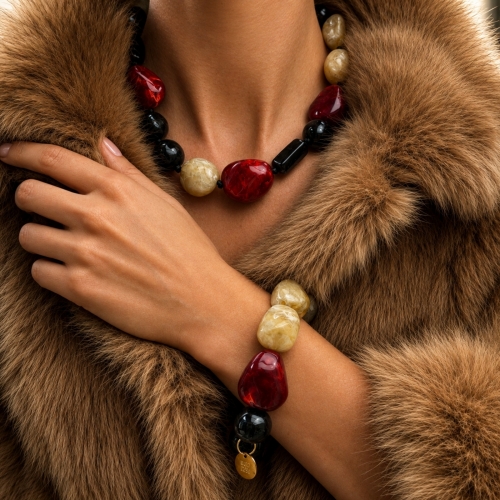 Molto Resin Necklace Red