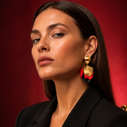 Paloma Earring Red Mix/Gold