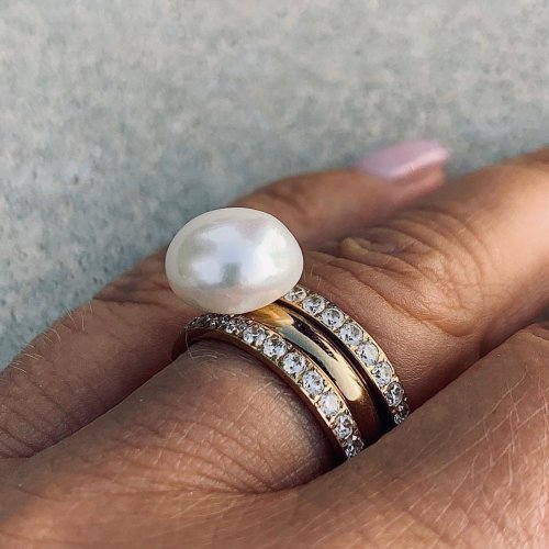 Crown Ring Clear/Gold