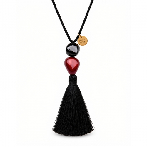 Vibe Resin Tassel Necklace Red