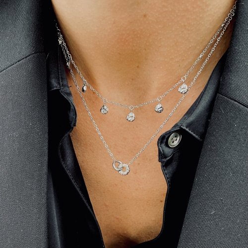 Ridge Mini Charm Necklace Silver