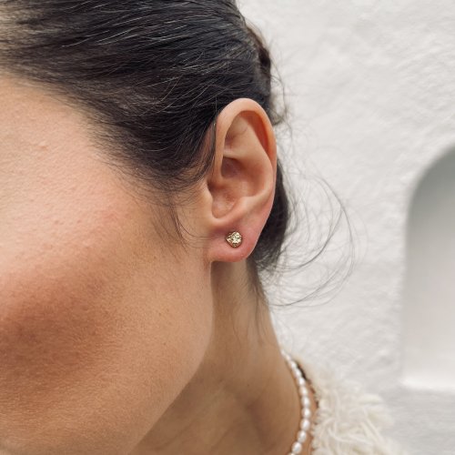 Ridge Mini Stud Earring Gold
