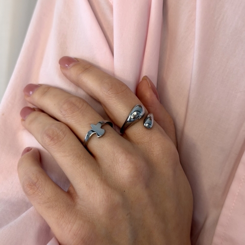 Mini Drop Ring Silver