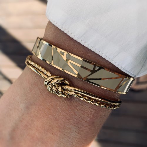 Rose Enamel Bracelet Sand/Gold