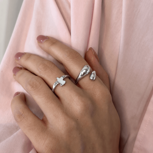 Mini Drop Ring Silver