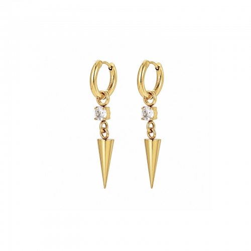 Spike Crystal Earring Clear/Gold