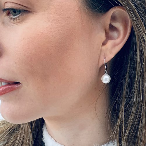 Shellpearl Hook Earring 10mm Steel