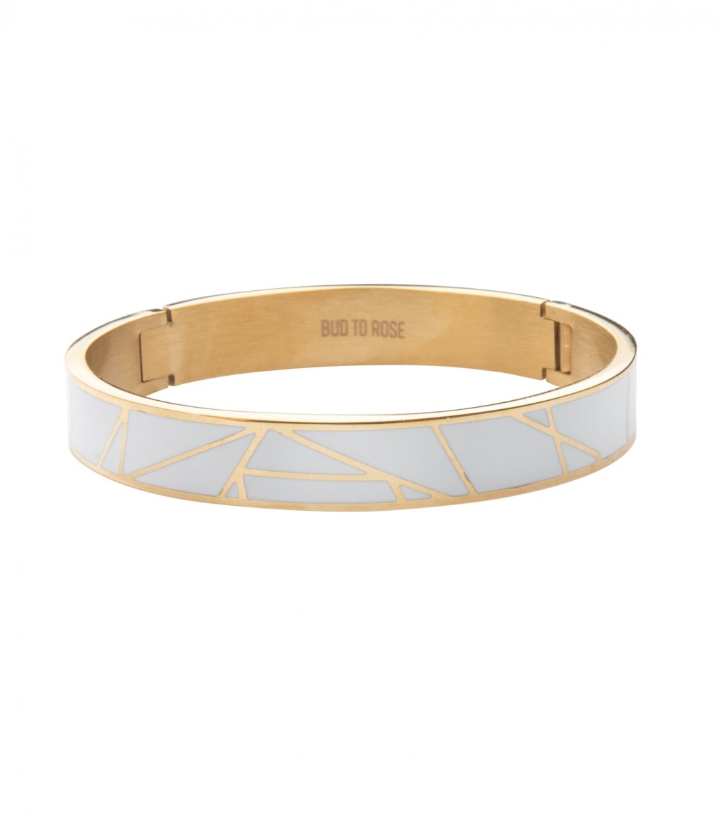 Rose Enamel Bracelet White/Gold | BRACELETS | BUD TO ROSE™